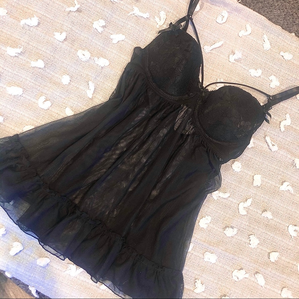 Black lingerie dress